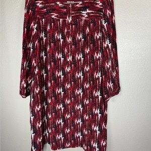 Fossil Red and Black Patterned Garment
